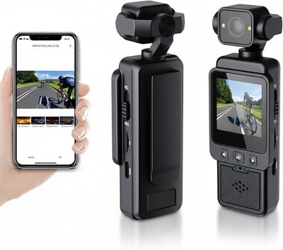 4K Body Camera met HD WiFi, 180 Graden Draaibare Lens, 1.3 Inch Scherm en LED Licht voor Outdoor Sport en Reizen