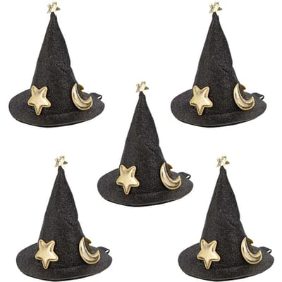 5 stuks Mini Heksenhoed Haarspelden Leuke Haarclips Halloween Nieuwjaar Kerst Vakantie Haarversiering