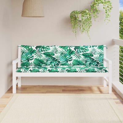 vidaXL - Tuinbankkussens - 2 - st - 180x50x7 - cm - oxford - stof - bladpatroon