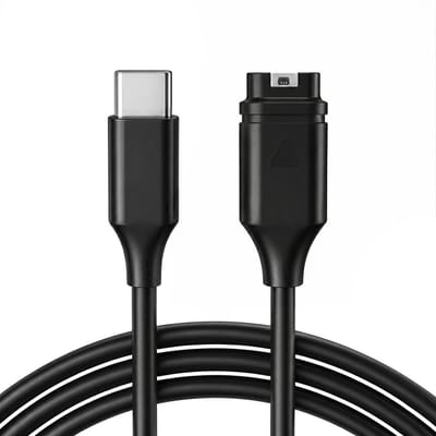 Qost - USB-C naar Garmin Kabel - 1 Meter - PVC - Zwart - Garmin oplaadkabel - Compatibel met Garmin Instinct / Forerunner / Fenix - 1-Pack