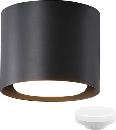 NETTLIFE Opbouwspot LED - GX53 Fitting - zwart - 3000K Warm wit Licht - 5W Plafondspot - rond - Metaal - Klein Opbouwspot - voor Gang | Woonkamer | Slaapkamer | Keuken - 10cm
