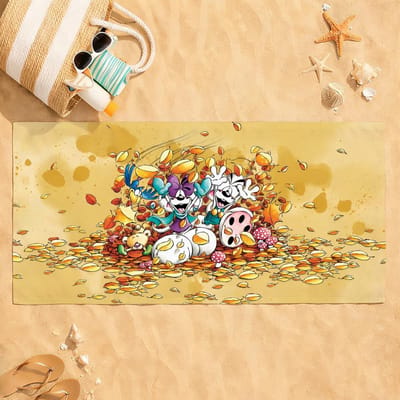 Cartoon Schattige D-Diddl Muis Handdoek Sneldrogend Absorberende Strandhanddoek voor Sport, Fitness, Zwemmen en Buitenactiviteiten W50*H100(CM)