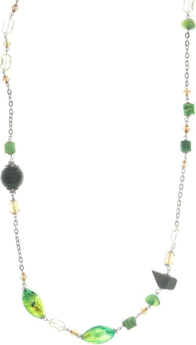 Behave Lange ketting met kralen groen 120 cm