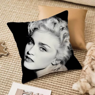 Zangeres M-Madonna-Mt Muziek Like A Virgin Kussensloop Comfort Bank Bed Zijdezacht Elegant Onzichtbare Rits Decoratieve Kussenhoes Peach skin 35*35(CM)-1Pcs