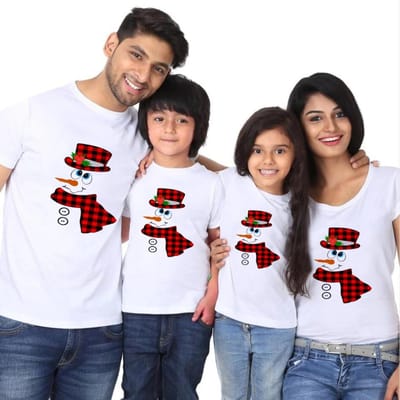 Joyeux Noël Maman Papa et Enfants T-shirt Vêtements de Fête de Noël Vêtements Assortis pour la Famille Vêtements Tendance Hauts T-shirts 160 blanc