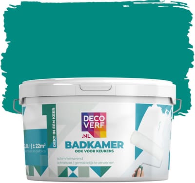 Decoverf badkamerverf 2.5L aquagroen