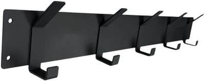 Maison DAM - Kapstok - Wandkapstok met 5 haken + schroefset - staal - 70cm - mat zwart