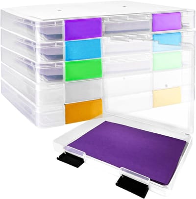 Set van 6 Draagbare A4 Bestandenboxen, Transparante Plastic Documentendozen, Stapelbare Multifunctionele Opbergdozen voor Documenten en Brieven, Ideaal voor Kantoor en Thuisgebruik