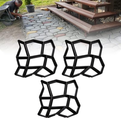 3pcs Tuinpad betonmal van kunststof – Ideaal voor tuin, terras en erf, duurzaam en corrosievrij