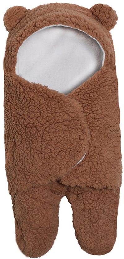 Baby inbakerdeken - Superzachte, pluche must-have - Geschikt voor baby's van 0-6 maanden - Accessoire voor jongens - Perfect cadeau voor meisjes -55*65cm-Bruin
