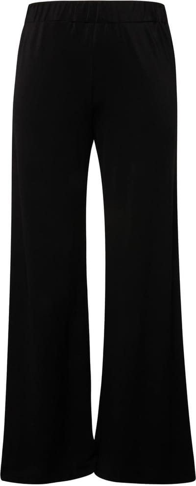 Ulla Popken - Dames - Slinky broek wijde pijp elastische tailleband slinky piqué - Zwart - Maat 54+