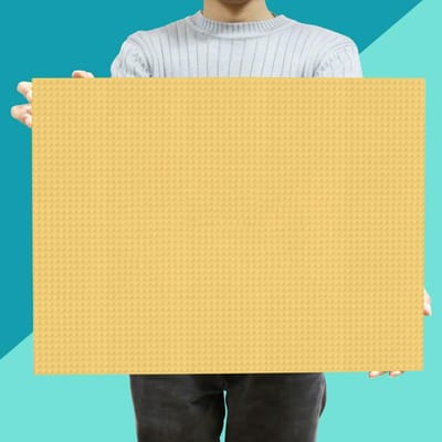 48*64 Stippen Bouwstenen Basisplaat ZELF MAKEN Gemonteerde Basisplaat Muur Compatibel ideaal voor Kinderen met Cadeau Speelgoed beige