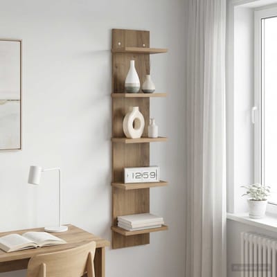 vidaXL - Wandplank - Artisanaal - eiken - 22 - x - 15 - x - 100 - cm - Bewerkt - hout