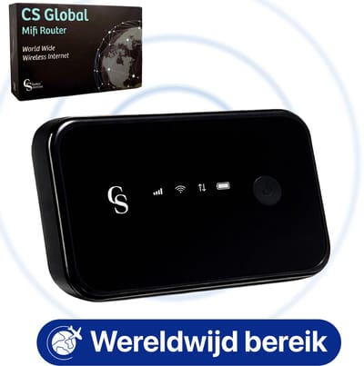 CS Global Mifi Router – Mifi – Wereldwijd Bereik – 4G Router – 4G Dongle – Wifi Router – Mifi Router Met Simkaart – 15 Apparaten