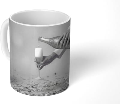 Mok - Koffiemok - Feestelijk - Champagne - Discobal - Mokken - 350 ML - Beker - Koffiemokken - Theemok