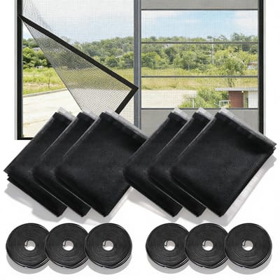 Dailygoods- Vliegengaas Verstelbaar - Muggennet - Insectengaas - Zelfklevend - 6 Stuks - 130 x 150 cm - Wasbaar en Herbruikbaar - Muggenhor