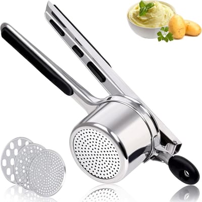 Zware Aardappelpers van 425g met 3 Verwisselbare Schijven voor Romige Aardappelpuree, Spaetzle en Noodles, Keukenhulpmiddel voor Aardappelen