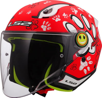 LS2 OF622 Funny II Paws Rood Kinder Jethelm - Maat L - Helm