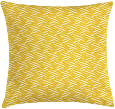 ABAKUHAUS Kussenhoes Geometrisch – 45x45 cm – Geel-Wit, dubbelzijdig bedrukt