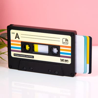 Bitten Design Cassettebandje Kaarthouder - Zwart