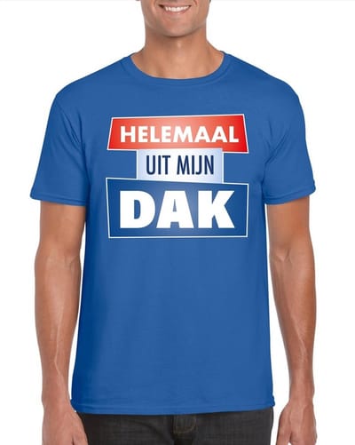 Blauw Helemaal uit mijn dak t-shirt voor heren - Party t-shirts S