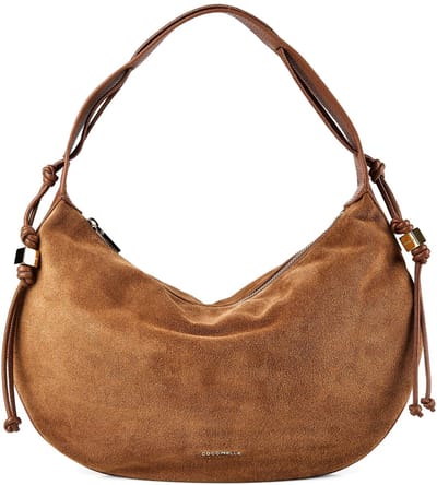 COCCINELLE Leren schoudertas Thess Suede Bim Shoulder Bag Cognac / Cognac Lichtbruin
