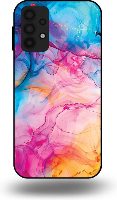 Smartphonica Telefoonhoesje Geschikt voor Samsung Galaxy A32 5G met Regenboog Acryl Marmer Opdruk - TPU Backcover Case Rainbow Acrylic Marble Design geschikt voor Samsung Galaxy A32 5G