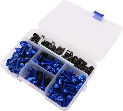 177 stuks motorfiets kuip bouten en moeren kit carrosserie schroeven, motorfiets schroeven cowls set - blauw