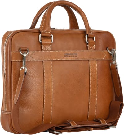 LEONHARD HEYDEN Leren business tas met laptopvak Bergamo RV-Aktenmappe 1 Fach 6850 Hellbraun Lichtbruin