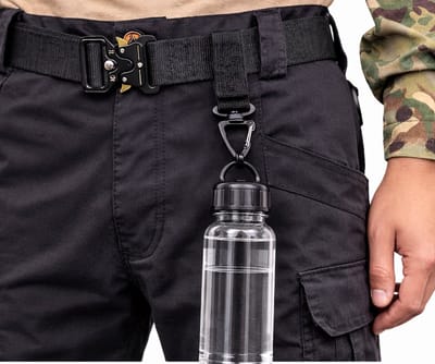 Flessenhanger I Draaibare Gesp I Nylon Gesp Outdoor I Camping Accessoire I Karabijnhaak Sleutelhanger I Zwart