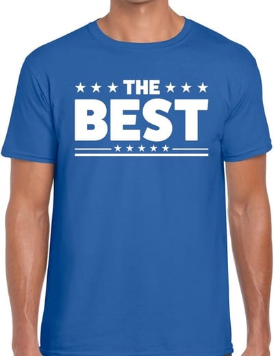 The Best print t-shirt - blauw - voor heren - feestkleding - De beste - superman - katoen - foute party - carnaval S