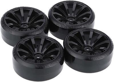 4 Stuks Hard Tyres en 10 Spaken Plastic Wielen voor 1/10 RC Driftauto's en Racing Modellen - Geschikt voor Traxxas, HSP, Tamiya en Kyosho