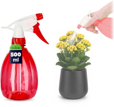 KADAX Plantenspuit van kunststof, 0,5 l, spuitfles, verstuiver, sproeier, voor keuken, badkamer, water, spuitapparaat, trigger-watersproeier, rood