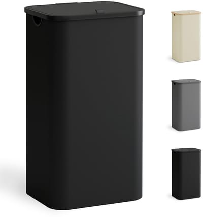 Dailygoods- Wasmand met Deksel 100 Liter - Wasmand 3 Vakken - Wassorteerder - Opvouwbaar - Lichtgewicht - Hoogwaardige Materialen - Wascontainer