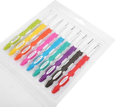 Complete Set van 9 Haaknaalden voor Haken en Breien - Ergonomische Aluminium Haaknaalden met Comfortabele Handgreep en Glad Naaldontwerp voor Creatieve Projecten