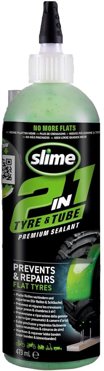 2-in-1 Bandenreparatiemiddel voor Binnenbanden en Tubeless Banden – Niet Giftig en Milieuvriendelijk – 455 ml