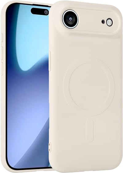 YPCd - MagSafe Backcover voor Apple iPhone Air – Shockproof Siliconen Hoesje met Verhoogde Randen & Draadloos Opladen – Beige