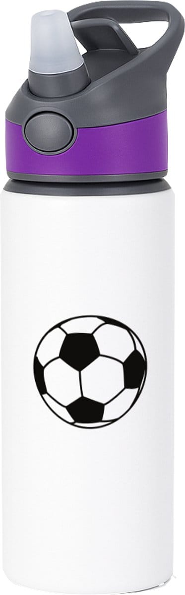 Hacebo® - Ballen waterfles met rietje paars - Voetbal - Voetballers - sport - goal - baller - water fles - 650ML
