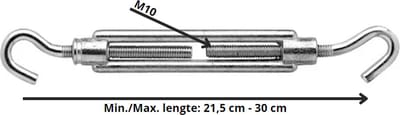 Wovar Spanschroef Haak|Haak M10 x 125 mm Verzinkt | Per Stuk