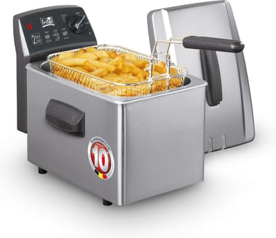 FRITEL Frituurpan - Turbo SF® 4154 - Friteuse met Antistofdeksel - Olie + Vast Vet - 2-4 personen - 2400W - 3 liter - 10 jaar Garantie
