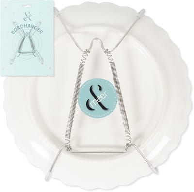 Zilverkleurige Bordenhanger Mini 12–16 cm – Metalen Bordhanger voor Bord, Kom en Tegel Ophangen