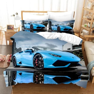 Sportwagen Dekbedovertrek Collecties Raceauto Beddengoed Collecties Met Kussenslopen Voor Tieners Kinderen Jongens Coole Slaapkamer Decoratie 23 Delen Beddengoed EU Single 135x200cm