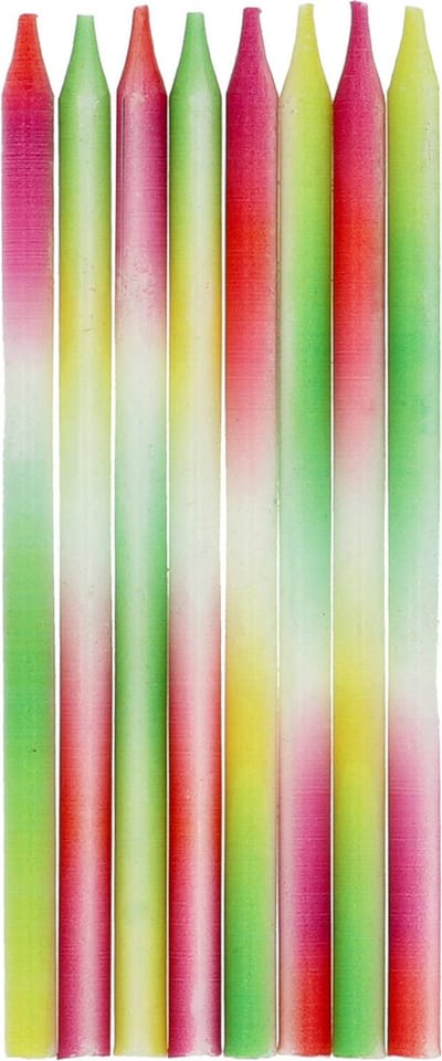 Folat - Kaarsjes neon delight 10 cm (24 stuks)