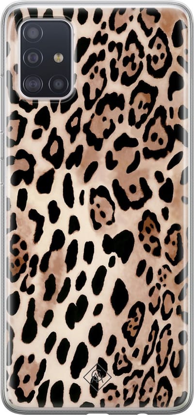Casimoda® hoesje - Geschikt voor Samsung A51 - Luipaard print bruin - Backcover - Siliconen/TPU - Bruin/beige