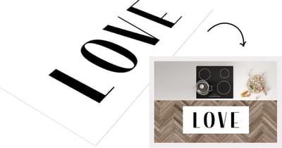 Keukenloper - Loper keuken - Love - Spreuken - Quotes - 120x50 cm - Keukenloper vinyl