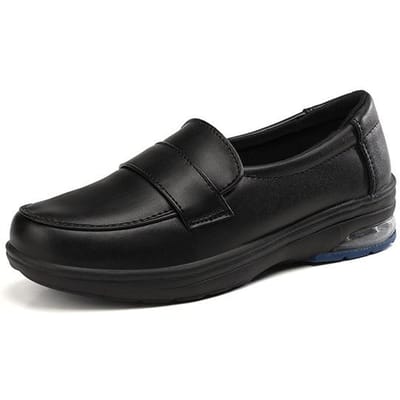 Printemps Automne Nouvelles Chaussures d'Infirmière Femmes Cuir Blanc Chaussures Femmes Coussin d'Air Noir Chaussures de Travail Plateforme Petites Chaussures en Cuir 36