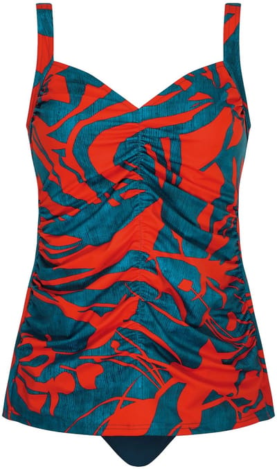 Sunflair Dames Tankini - Rood/Petrol - Elastische Pasvorm - Luxe Lycra Kwaliteit - 40 C