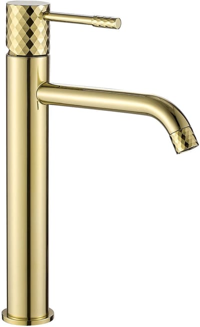 Rea Lungo Diamond high - Wastafelkraan - Gouden - 12X4X30CM