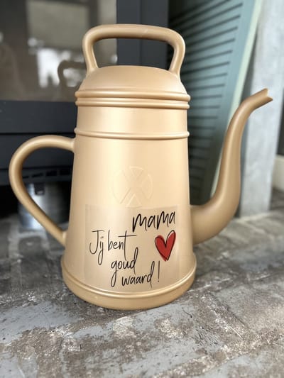 Creaties van Hier - Gieter - Goud - Mama jij bent goud waard - 12 Liter