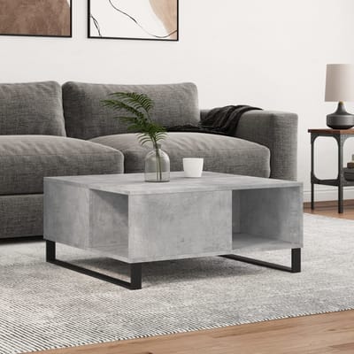 vidaXL - Salontafel - 80x80x36,5 - cm - bewerkt - hout - betongrijs